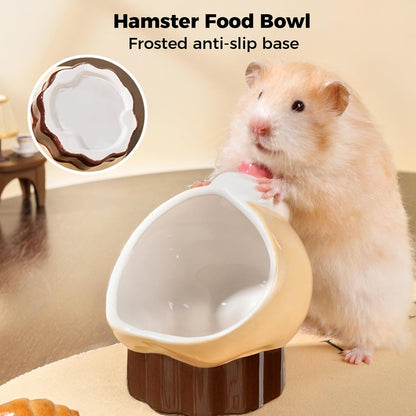 Mini&moe Hamster Food Bowl - Ceramic Guinea Pig Bowl Chew-Proof Anti-Turning Small Animal Food Dish for Dwarf Hamster, Gerbil, Rat