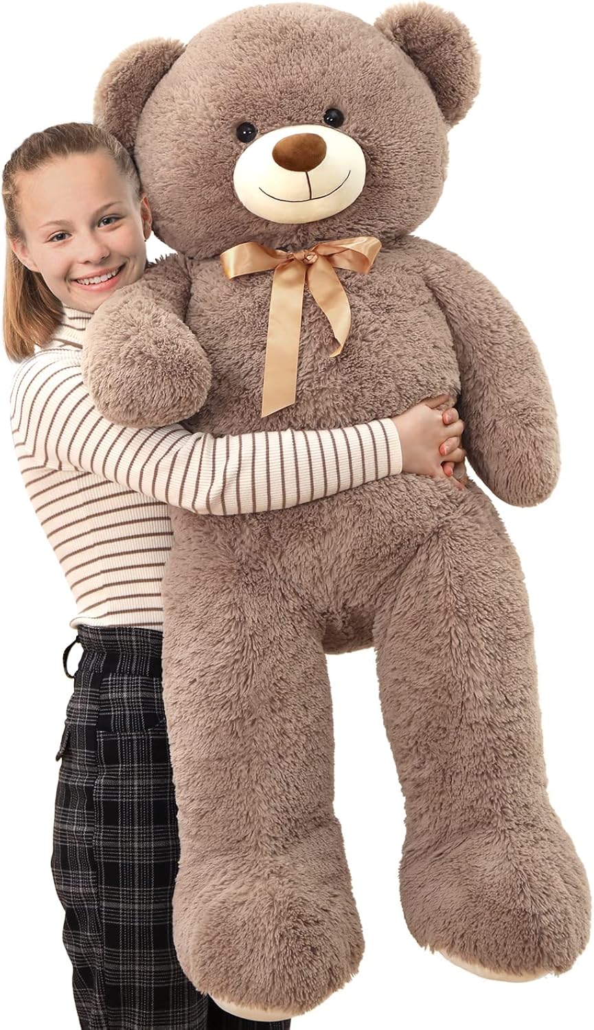 Tezituor Big Teddy Bear,52'' Giant Stuffed Animal Plush Toys for Adults Children,Girlfriend Soft Life Size Bears Plushie Gifts for Valentine, Christmas, Birthday,Baby Shower Decoration