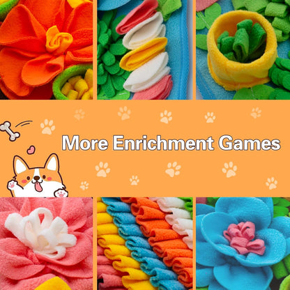 Snuffle Mat for Dogs, Sniff Mat Slow Feeding Mat for Small Pets Cats, Rabbits - Help Stress Relief and Training - Stimulate Your Pet's Foraging Skills! (Blue)