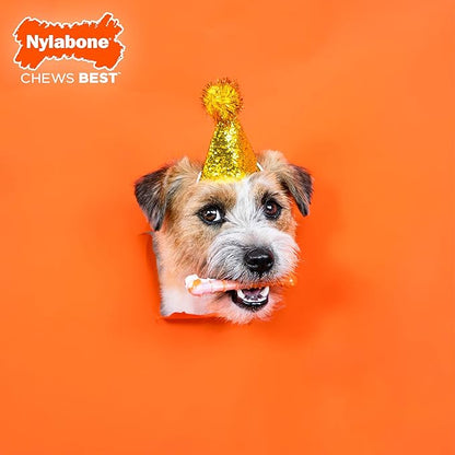 Nylabone Limited Edition 70th Birthday Textured Bone Power Chew Toy for Dogs, Durable & Tough Dog Toys for Aggressive Chewers, Roasted Chicken Flavor, X-Small Dogs - Up to 15 lbs (1 Count)