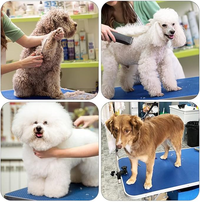 36" Dog Grooming Table Foldable Pet Grooming Tables with Adjustable Arm Noose Storage Mesh Tray Maximum Capacity Up to 330lbs Blue