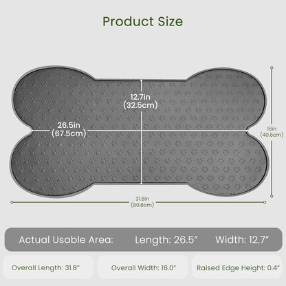 Dog Food Mat Anti-Slip Silicone Dog Bowl Mat Thicker Pet Placemat Waterproof Cat Feeder Pad with Raised Edge Puppy Kitten Feeding Mats Suitable Small Medium-Sized Dogs Cats Eating Tray