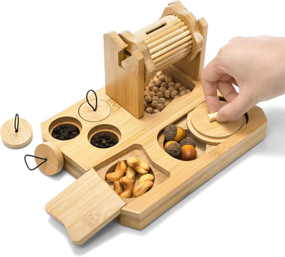 6-in-1 Natural Wooden Guinea Pig Toys, Rabbit Enrichment Toys for Small Animals, Hamster, Chinchilla, Rat, Snuffle Puzzle Feeder with Hide Treats, Interactive Mental Stimulation Exercise Game