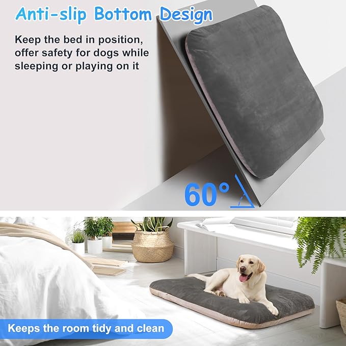 Dog Bed for 150 Pounds Dogs, Super Comfy Large Bed, 47 Inches Orthopedic Sleeping Mattress for XL Dogs, Jumbo Size with Anti Slip Bottom, with Removable and Washable Cover