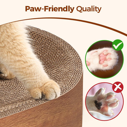 ComSaf Cat Scratcher Bed, Durable Cat Scratching Board, Oval Cat Scratch Pad, Corrugated Cardboard Cat Scratcher Bed for Indoor Cats to Lounge, Protecting Furniture, Bowl Shape
