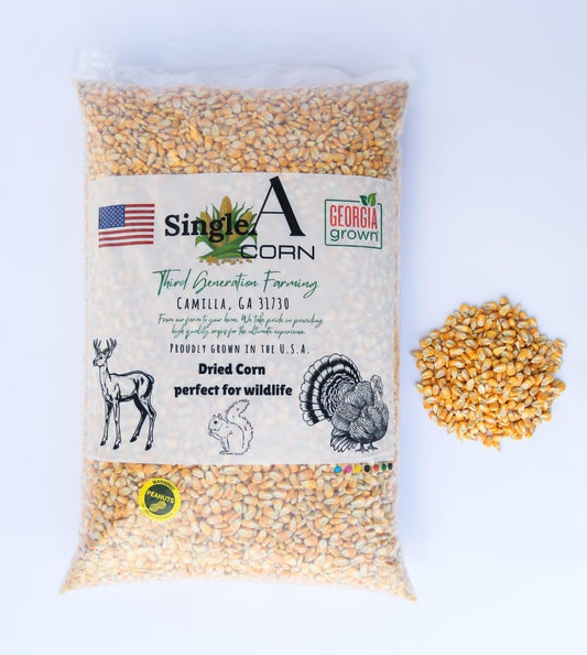 Single A Corn©️: Premium Dried and Shelled Whole Kernel Corn 21 lbs - Perfect Feed for Birds, Deer, and Other Wildlife- This Season's Corn!