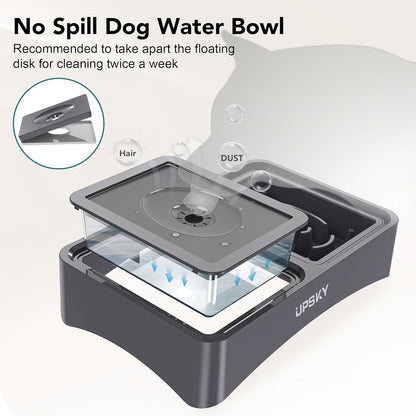 UPSKY 2-in-1 Elevated Dog Bowls Slow Feeder, 4 Height Adjustable Raised Bowl Stand, No Spill Dog Water Bowls, Anti-Slip Food and Water Bowls for Small Medium Dogs(Not Include Stainless Steel Bowl)