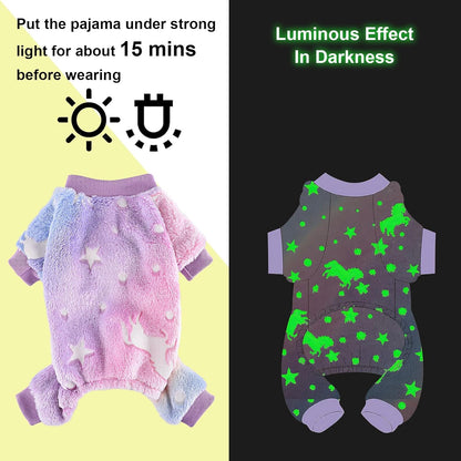 Small Dog Pajamas Pjs Sweater Cute Extra Small Dog Clothes, 4 Legs Puppy Jumpsuit, Warm Winter Fleece Doggie Onesies Pet Apparel Outfits for Chihuahua Yorkie Cat, Pink, XXXS