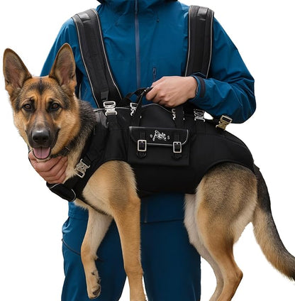 Dog Backpack Carrier - Spine-Friendly for Large Dogs(24-35lbs) Horizontal Design Dog Carrier with Adjustable Back Straps for Joint Injuries, Arthritis, Ideal for Stairs, Elderly Dogs(Size XL)