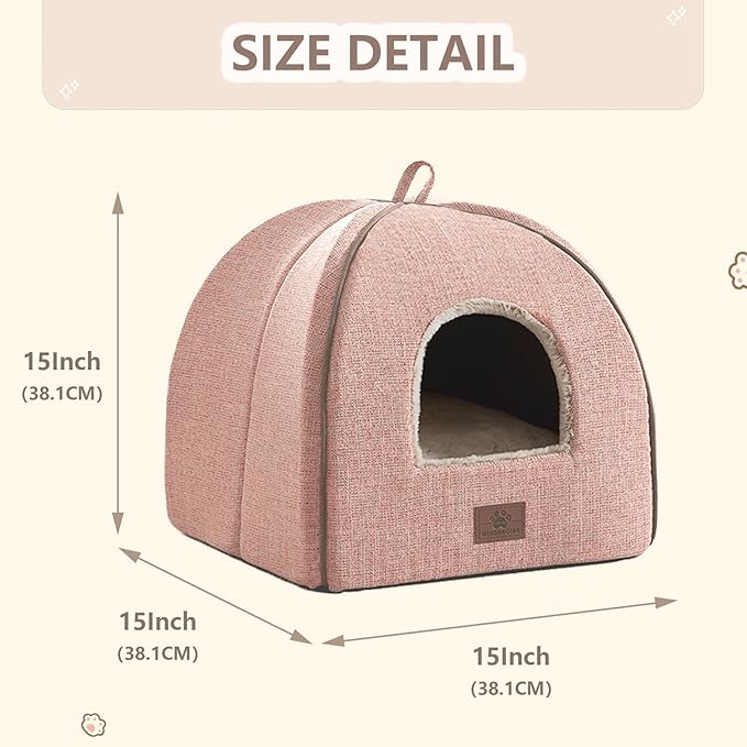 WINDRACING Cat Bed for Indoor Cats - Cats Cave Bed Cat House Cat Tent with Removable Washable Cushioned Pillow, Soft Kitten beds, & Furniture, for Small and Medium Pet Bed