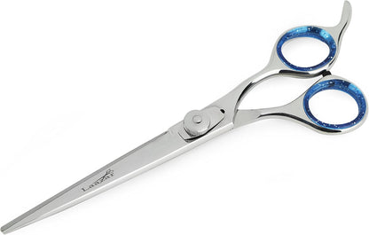 Laazar Pro Pet Grooming Scissors, Premium Steel Dog Grooming Shears with Blue Handles, Long-Lasting Sharp Blades (Straight, 6 Inches)