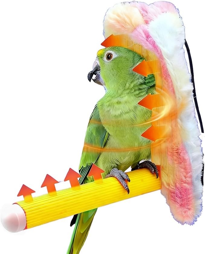 USB Rechargeable Self-Heating Corner Fleece Bird Blanket and Heated Bird Perch for Cage Cozy Warmer Parrot House Hanging Hammock Toy Small Animals Shelter Plush Bedding (L)