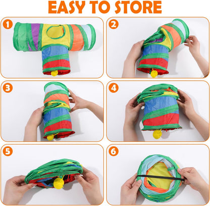 Sofier Guinea Pig Tunnel Hideout Cage Accessories Chew Toys for Hamster Rabbit Ferret Rat Chinchilla Hedgehog Enrichment Playpen Boredom