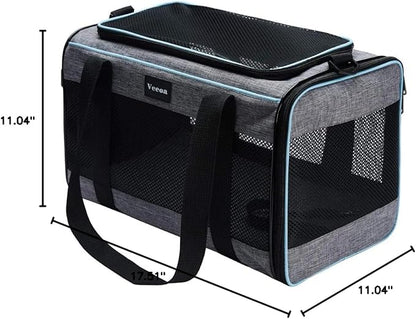Vceoa 17.5x11x11 Inches Cat, Dog Carrier for Pets Up to 16 Lbs, Soft-Sided Cat Bag Animal Carriers Travel Puppy Carry As a Toy of Fabric Pet Home