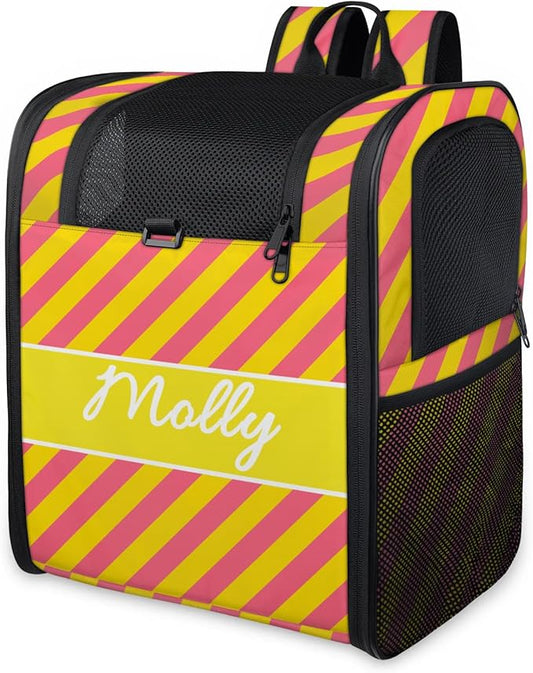 Cat Backpack Carrier-Customizable, Breathable Pet Carrier Backpack for Outdoor Travel/Vet Visits/Daily Use, Adjustable & Secure Design for Small Dogs and Cats Style10