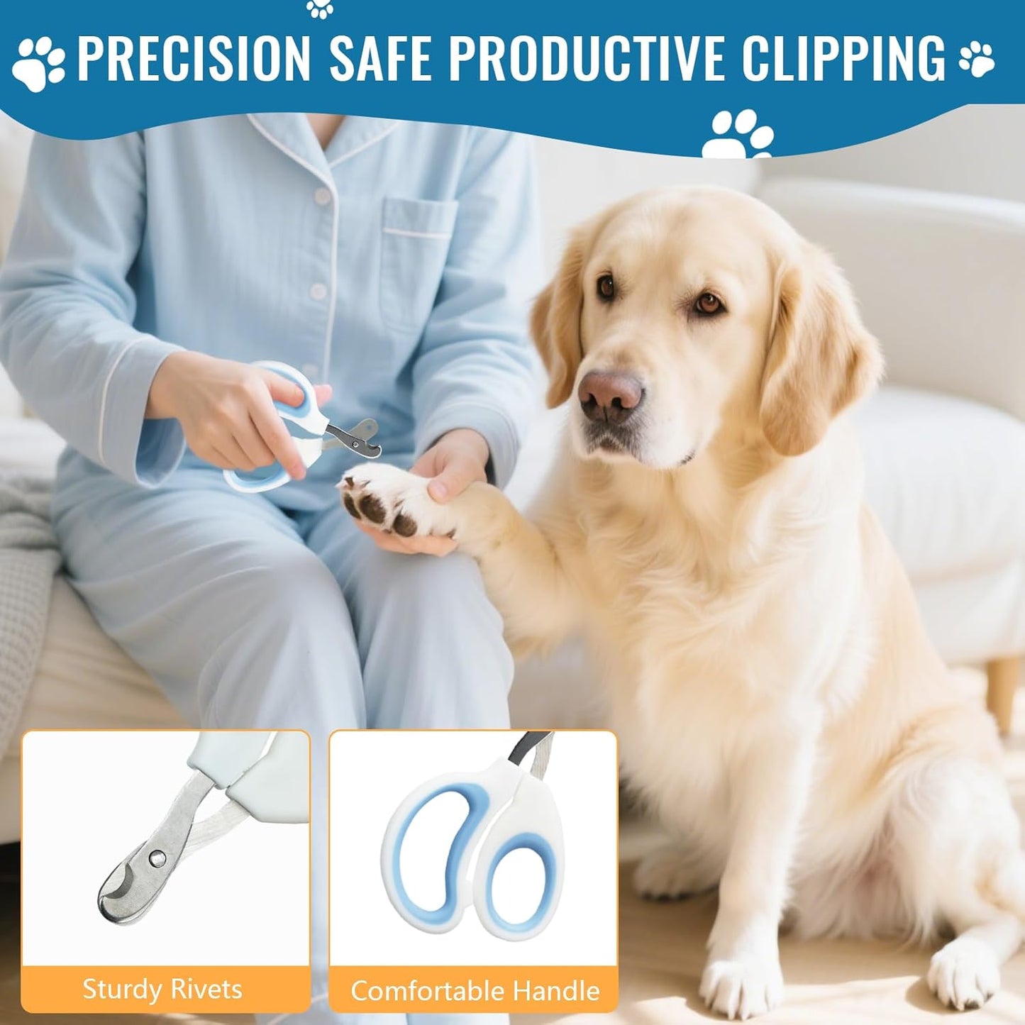 8 in-1 Dog Grooming Kit - Supplies for Short and Long Hair Dogs & Cats, Dog Brushes for Grooming, Dematting Comb for Pet, Bath Brush, Flea Comb, Pet Donditioner, Set in Blue