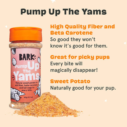 Barkbox - Pump Up The Yams - Dry Dog Food Topper with Superfood Sweet Potato, Single Ingredient - Meal Flavor Enhancer for Large & Small Breeds - 5oz