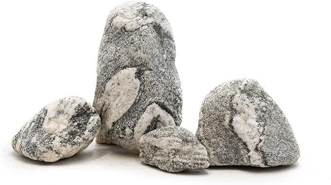 Aquarium Rocks Silver Seiryu Rock 5lb Natural Stone for Fish Tanks, Terrariums, Bonsai, Garden Decoration, Micro Landscapes & Reptile Terrariums(2-5inch 4-5Pcs)