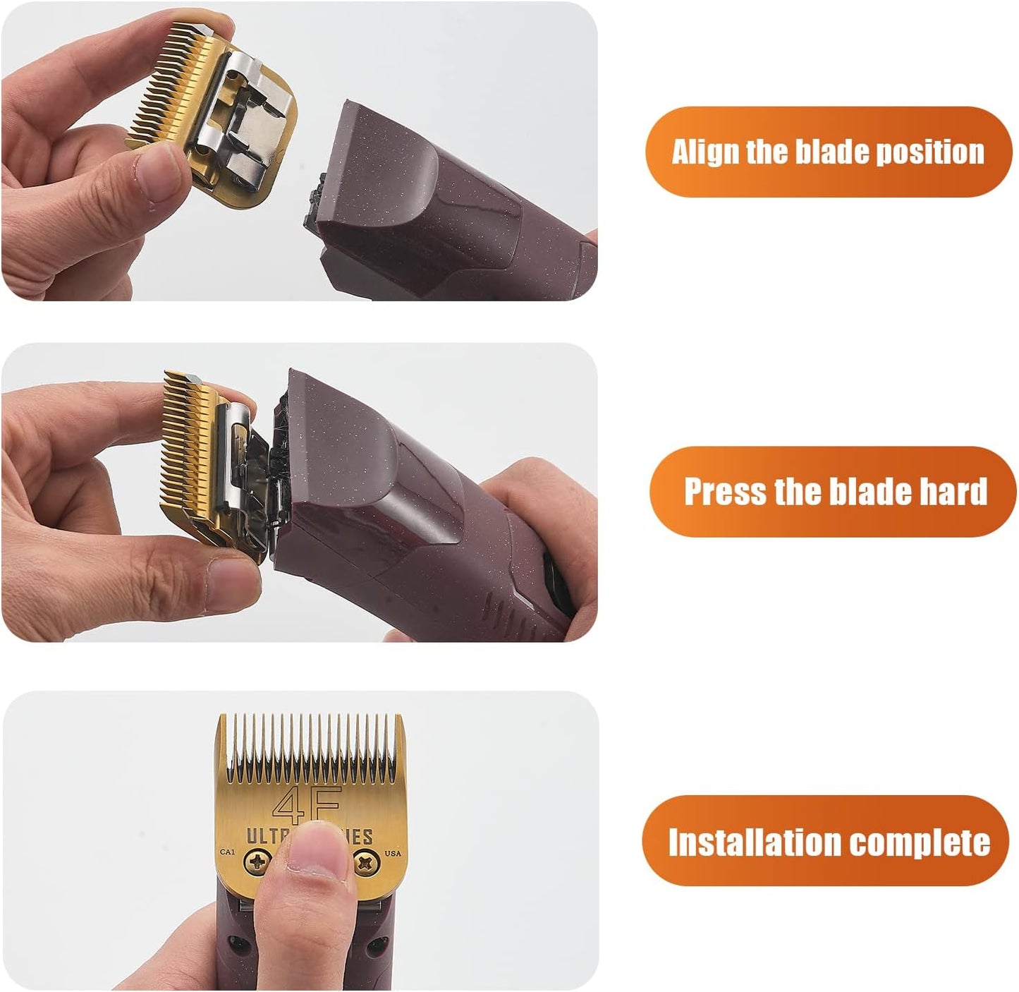 2 Pack 7 Blade Dog Grooming Clipper Replacement Blades,Compatible with Andis Size-Cut Length 1/8"(3.2mm),Compatible with Oster A5, Wahl KM Series Clippers,Detachable Stainless Steel Blade