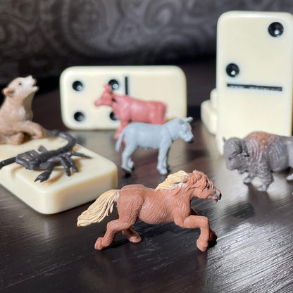 Safari Ltd. Good Luck Minis Wild West Fun Pack – 8 Mini Figurines Including Cow, Scorpion, Bison, Donkey, Pony, Wolf, Rattlesnake, Golden Eagle – Educational Toy Figures for Boys, Girls & Kids Ages 5+