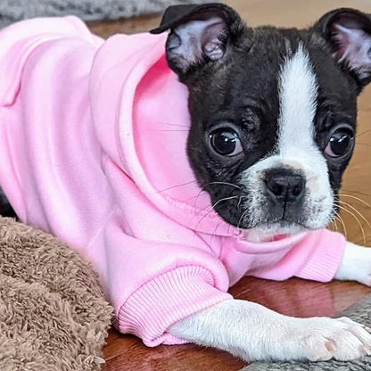 Jecikelon Winter Dog Hoodie Sweatshirts with Pockets Warm Dog Clothes for Small Dogs Chihuahua Coat Clothing Puppy Cat Custume (Pink, Large)