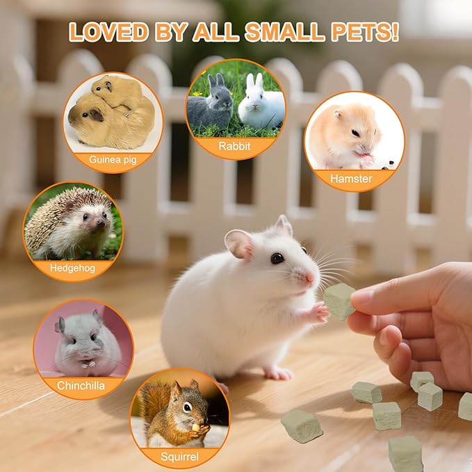 Natural Hamster & Gerbil Food 6oz, Vitamin & Mineral Rich Daily Diet for Hamsters, Gerbils ,Guinea Pigs, Chinchillas ,Supports Dental Health and Digestion, Fruit & Vegetable Hamster Food (Tofu)