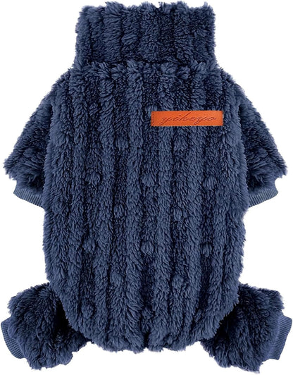 Dog Sweater for Small Dogs, XXS Dog Sweaters Turtleneck Doggie Pajamas Jumpsuits, Small Doggy Clothes Girl Boy, Cold Weather Puppy Onesie Outfits Yorkie Chihuahua Apparel,Dark Blue, M