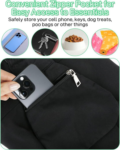 Small Dog Front Carrier Sling for 5-15lbs Dogs or Cats, Puppy Sling with Adjustable Straps and Pocket, Dog Pouch Carrier for Travel Outdoor Hands Free, Portable Large Capacity Pet Bag, Black