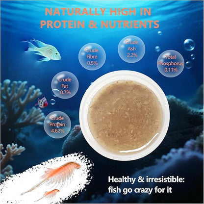 Brine Shrimp Fish Food - High Protein Non-Living Adult Brine Shrimp for Bettas, Goldfish, Cichlids & - Color Enhancing, -Instant Liquid Slow Sinking Tropical Fish Food (12.5oz)