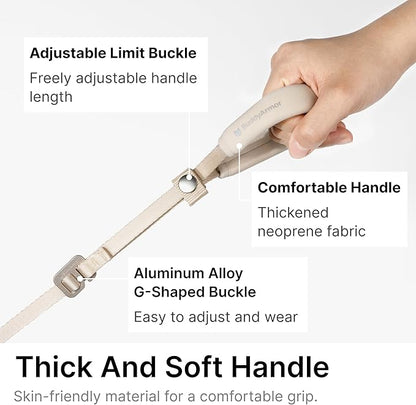 Ultra Lightweight Cat Leash Adjustable with Padded Handle, Soft Thin Nylon Cat Walking Training Waist Crossbody Leash for Kitten>4lbs Small Medium Large Cats, Puppy, No Harness (Space Gray)