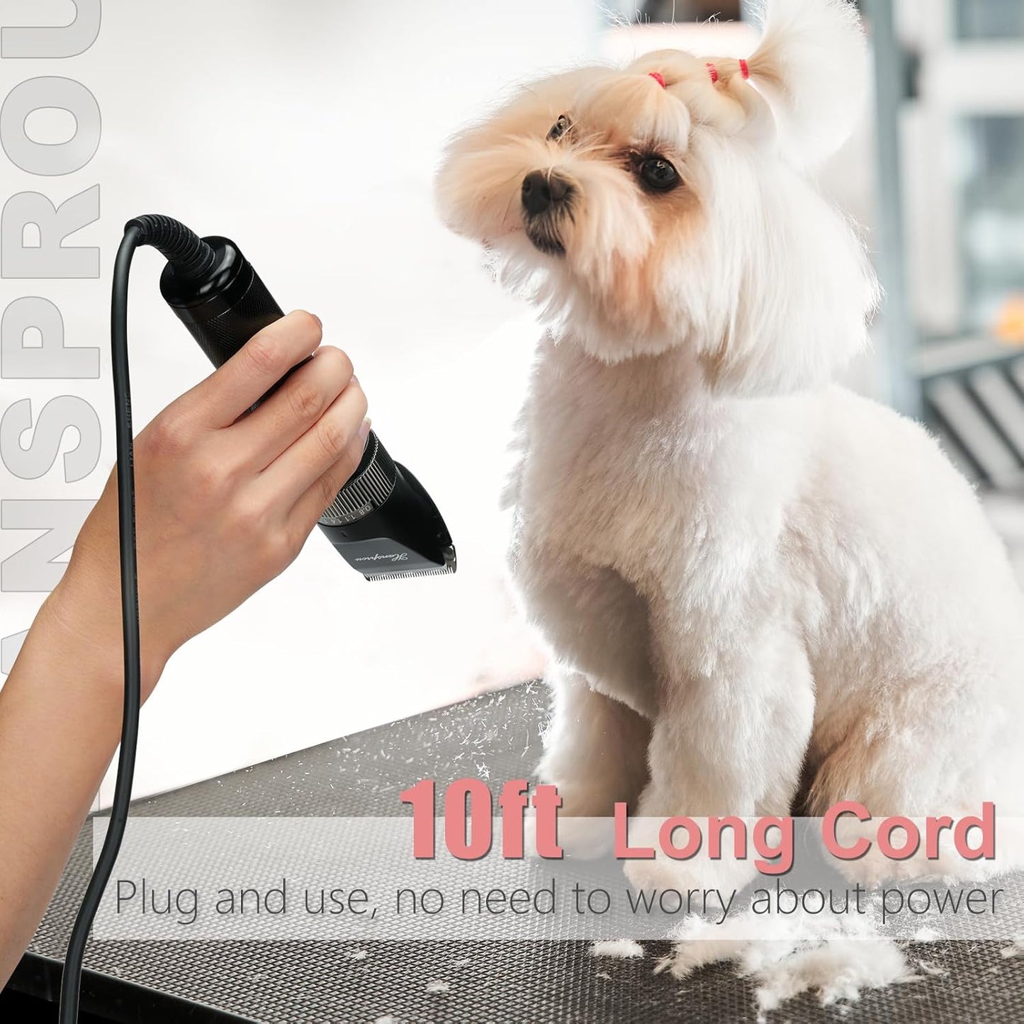 Dog Grooming Clippers, Upgraded 36V Heavy Duty Pet Clippers, Professional Dog & Cat Shaver for Thick Coat, Corded Pet Hair Trimmer with Guard Combs & Brush