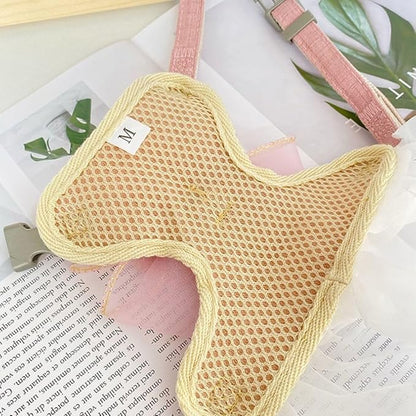 Rabbit Harness and Leash for Walking Escape Proof - Cute Skirt Mesh Breathable Bunny Vest Harness Outdoor Camping Hiking Training - Also Suit for Small Animals (Grey,L)