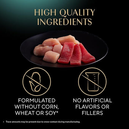 Sheba Perfect Portions Wet Cat Food Cuts in Gravy Variety Pack, Roasted Chicken Entree, with Sustainable Tuna, and Tender Turkey Entree, 2.6 oz. Twin-Pack Trays (36 Count, 72 Servings)