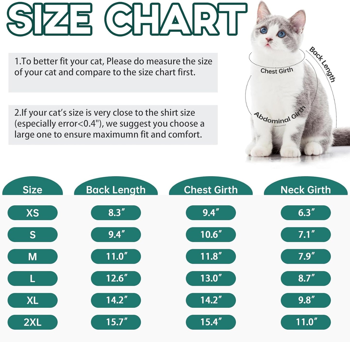 QBLEEV Cat Pajamas for Cats Only, Sticky Hair Cat Clothes, Prevent Lost Fur Kitten Onesie Shirts Costumes Outfits for Daily Wear Parties Photography, Cat Recovery Suit for Cats or Small Dogs