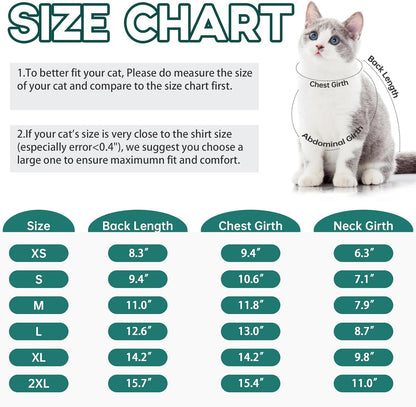 QBLEEV Cat Pajamas for Cats Only, Sticky Hair Cat Clothes, Prevent Lost Fur Kitten Onesie Shirts Costumes Outfits for Daily Wear Parties Photography, Cat Recovery Suit for Cats or Small Dogs