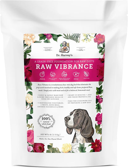 Dr. Harvey's Raw Vibrance Grain Free Dehydrated Foundation for Raw Diet Dog Food (6 Pounds)