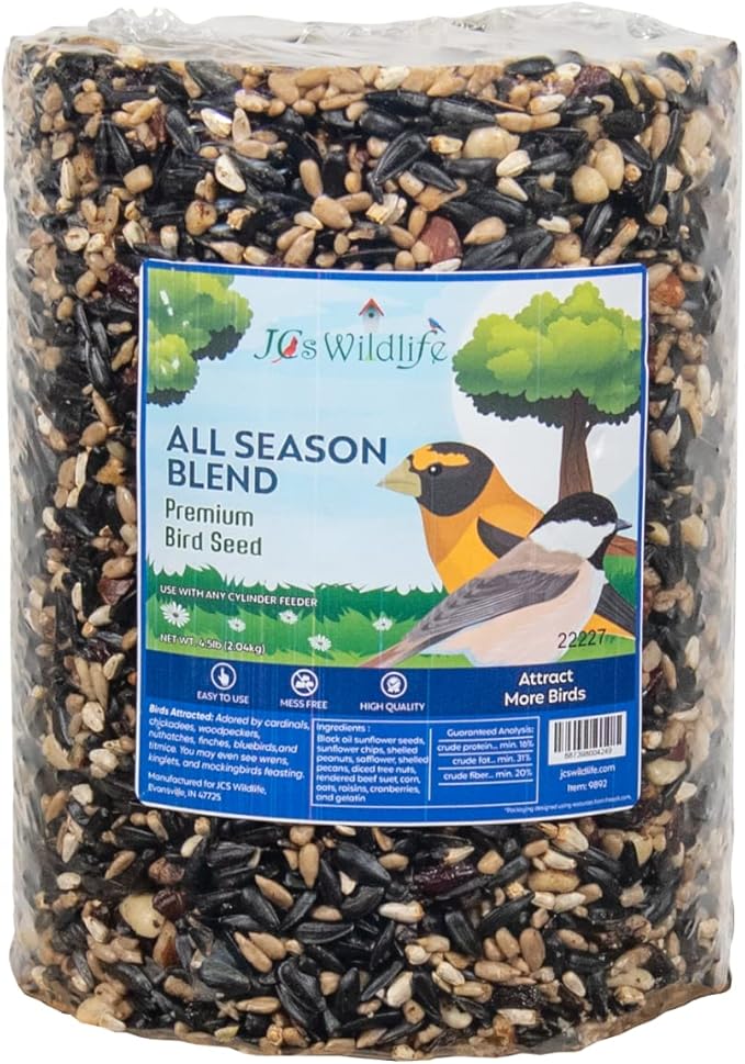 JCs Wildlife 5 Pack Premium Bird Seed Blend Large Cylinder Variety Pack