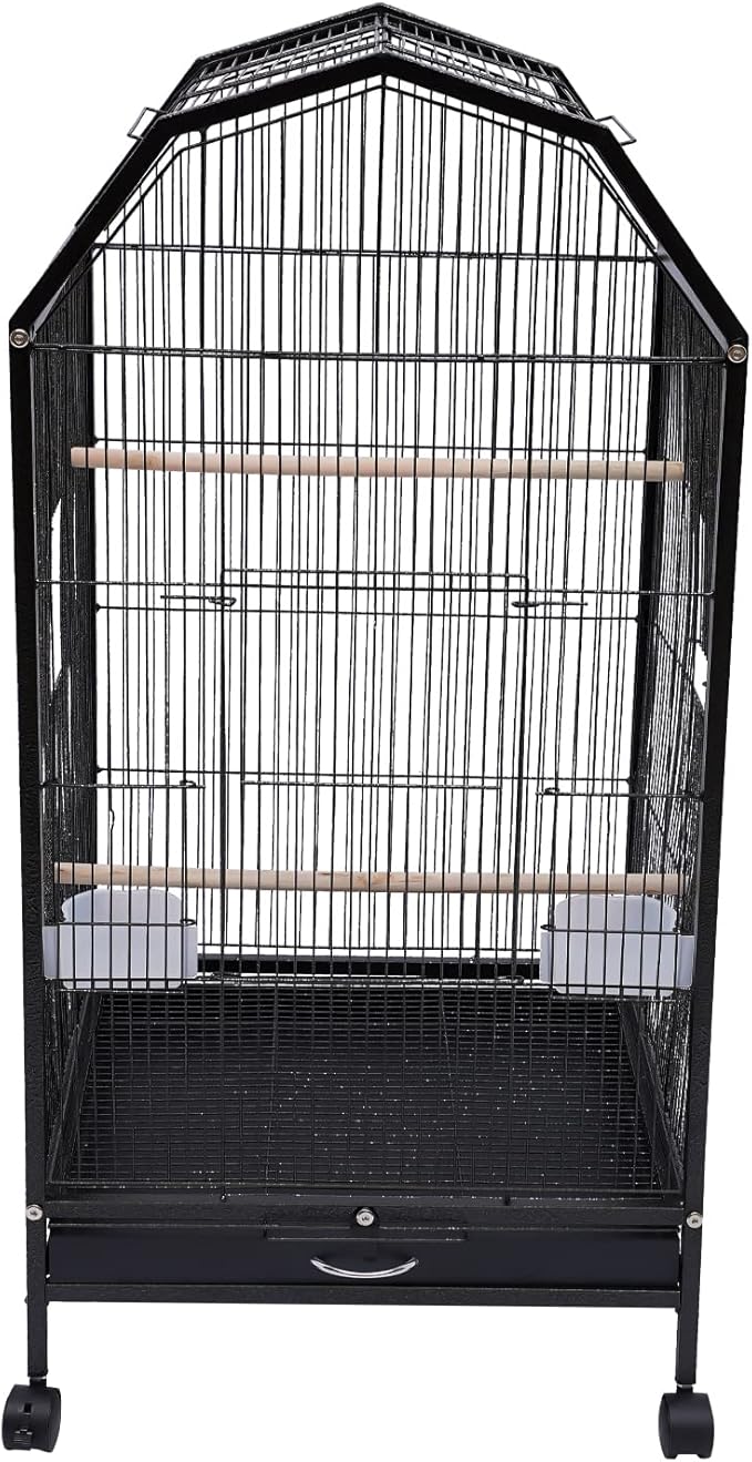 Bird Cage, Metal Pet Bird Flight Cages Large Finch Bird Cage with Stand for Parrots Cockatiels Conure Budgie Canary Finch Lovebird