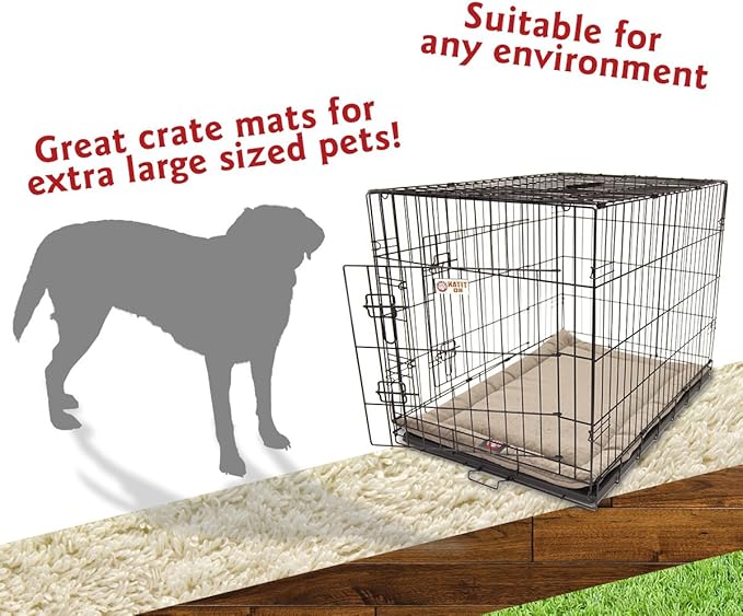 Majestic Pet Orthopedic Memory Foam Dog Crate Mat - Plush Pet Bed Pad for Crates & Kennels | USA Crafted | 48"x30" Villa Pearl