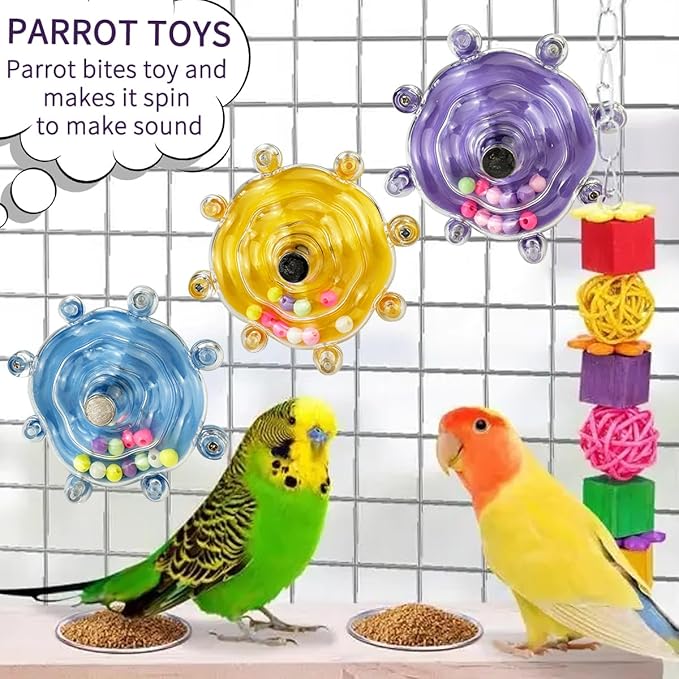 Lovebird Toys, Parakeet Toys for Conures, Small Bird Interactive Training Parrot Cage Bird Accessories, Budgie, Cockatiel, Sun Parrot,Small Educational Fun Toy for Parakeets(Purple)