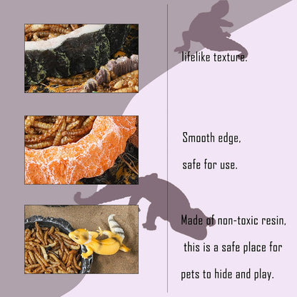 IBWell 2pcs Reptile Water Bowl with Feeding Tweezers - Food Dish for Lizard, Snake, Tortoise & Small Animals - Loess