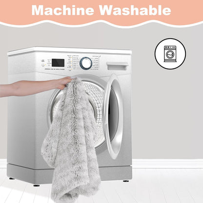 Bedfolks Waterproof Crate Bed, Plush Dog & Cat Bed with Removable Washable Cover, Faux Fur Kennel Pad, 17"x12", Grey