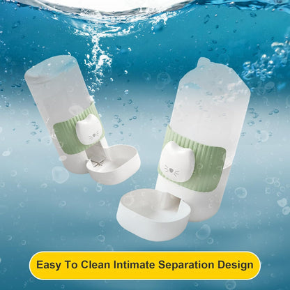 Rabbit Automatic Food Feeder and Water Dispenser Bunny Gravity Feeding Station Waterer Set Hanging Self-Dispensing Feeder for Ferret,Guinea Pigs Chinchillas Hedgehog (Coffee)