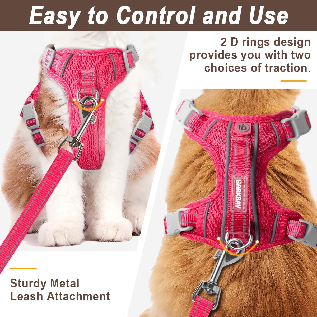 Cat Harness and Leash Set for Walking Escape Proof for Small Large cat Kitten Harness with ID tag Pocket (Pink,XXS)