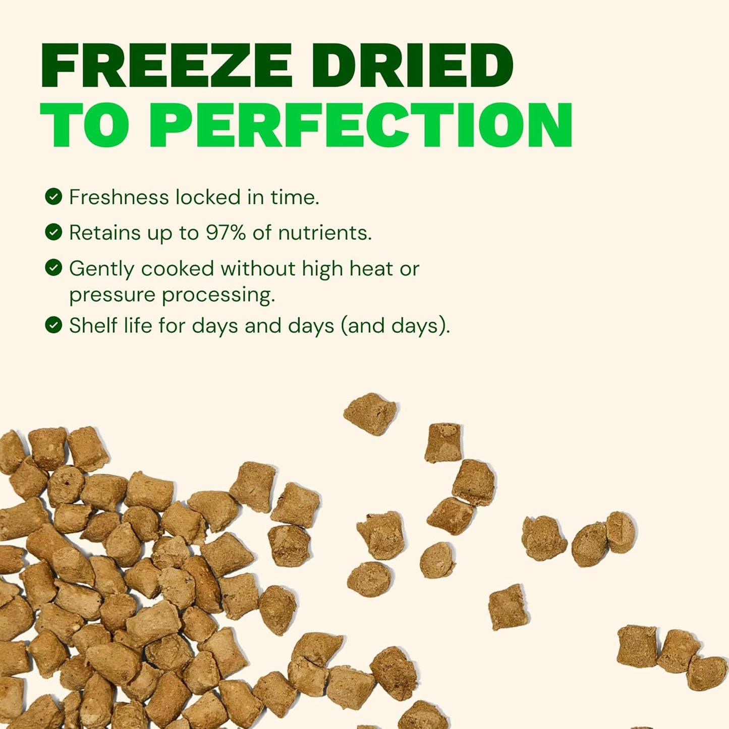 Get Joy Freeze Dried Raw Beef Dog Food, High Protein Grain Free Meal, Topper & Treat, Gut Health Support with Probiotics, Small to Large Breed, 16oz Bag