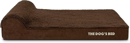The Dog’s Bed Orthopedic Headrest Dog Bed Large Brown, Memory Foam, Pain Relief for Arthritis, Hip & Elbow Dysplasia, Post Surgery, Lameness, Waterproof Washable Cover