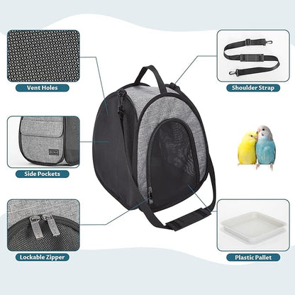Petsfit Guinea Pig Carrier Extra Large Small Animal Carrier for Rabbit,Hamster,Hedgehog,Rat,Small Birds - Portable Bags with Shoulder Strap,Breathable Mesh Window,Removable Trays,Side Pockets