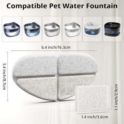 12 Packs Dog Water Filter Replacement, Feelneedy Cat Fountain Filters for (FN-W05) 7L/1.8Gal Dog Water Bowl Dispenser, Apetdola Cat Water Fountain (FP30)