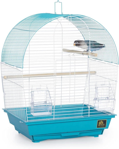 Rustic Retreat Top Bird Cage with Durable Metal Construction, Spacious Interior, and Convenient Top Access Teal/Dome Top