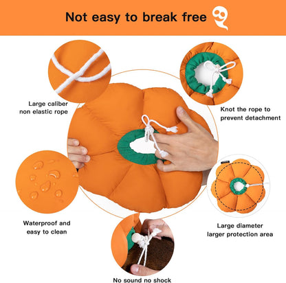 Cute Waterproof Cat Recovery Collar - Anti-Bite Lick Wound Healing Safety Elizabethan Collar - Orange Pumpkin Cat Halloween Costume